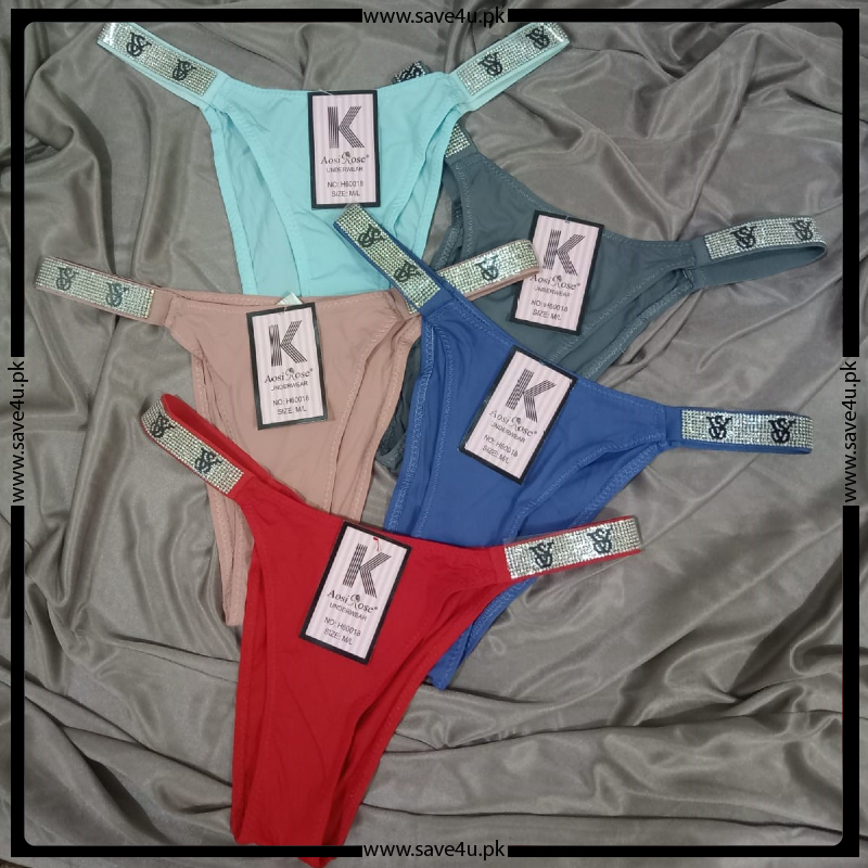 Pack of 2 Embellished Nylon Thong Panties Main image