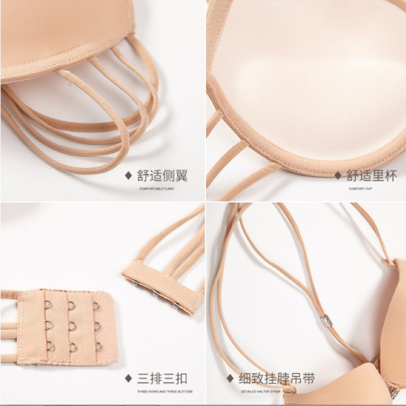 Halter Neck Padded Push Up Bra Secondary image
