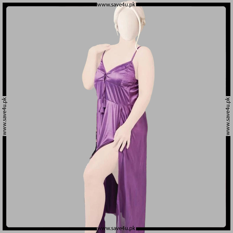 Satin Long Slip Night Gown Nighty Secondary image