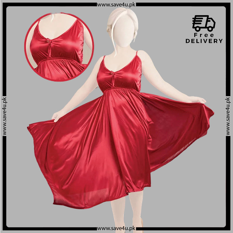 Long Nighty in Satin Slip For Ladies Main image