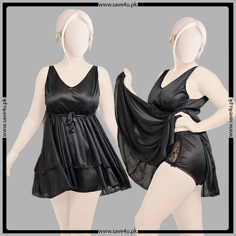 Satin Silk Chic Mini Nightgown With Panty Secondary image