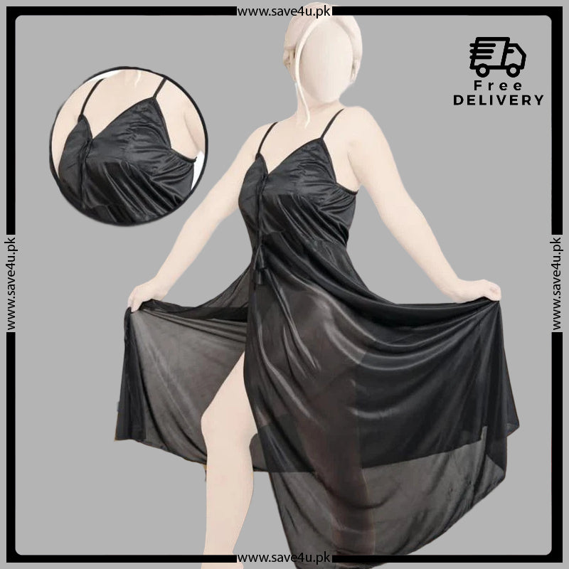 Satin Long Slip Night Gown Nighty Main image